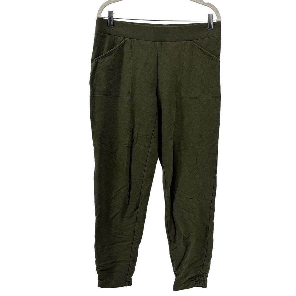 Pure Jill Olive Green Knit Pull On Pocket Joggers Comfy Casual Pima Cotton‎ S